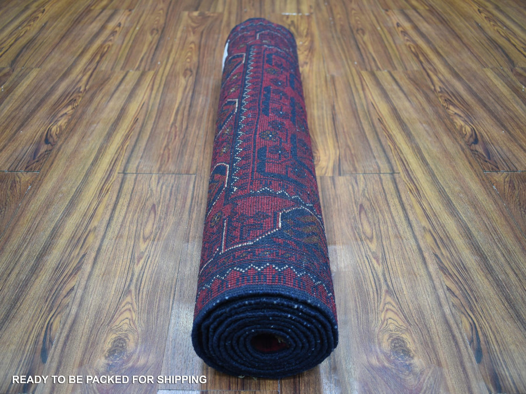 2'9" x 9'7" New Hand Knotted Red Wool Rectangle Oriental Rug - MOA10272019