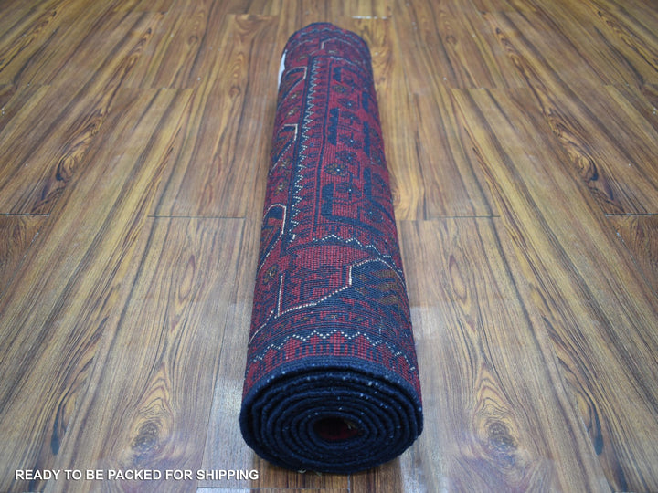 2'9" x 9'7" New Hand Knotted Red Wool Rectangle Oriental Rug - MOA10272019