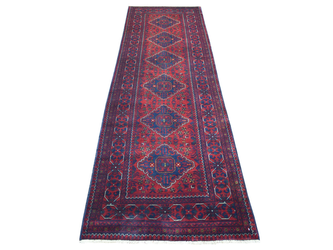 3'0" x 9'10" New Hand Knotted Red Wool Runner Oriental Rug - MOA10272020