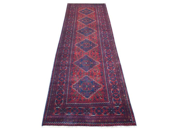 3'0" x 9'10" New Hand Knotted Red Wool Runner Oriental Rug - MOA10272020