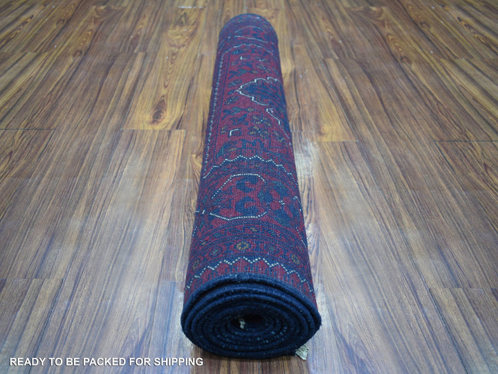 3'0" x 9'10" New Hand Knotted Red Wool Runner Oriental Rug - MOA10272020