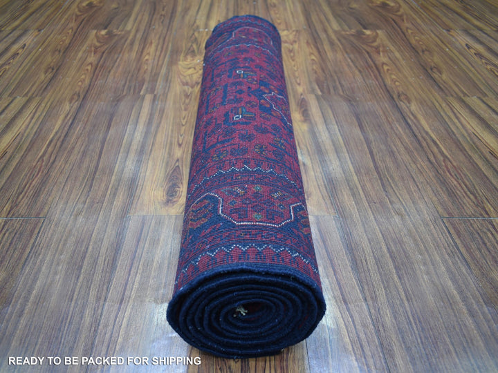 2'8" x 9'8" New Hand Knotted Red Wool Runner Oriental Rug - MOA10272022