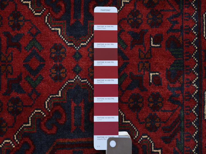 2'8" x 12'9" New Hand Knotted Red Wool Runner Oriental Rug - MOA10272024