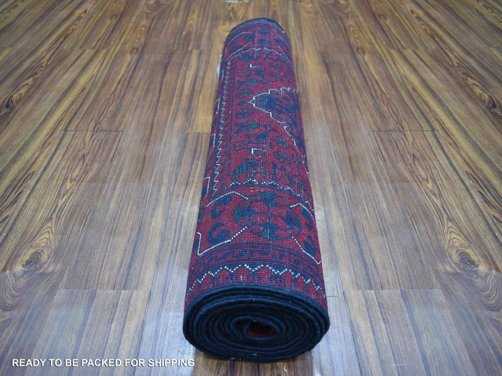 2'8" x 12'9" New Hand Knotted Red Wool Runner Oriental Rug - MOA10272024