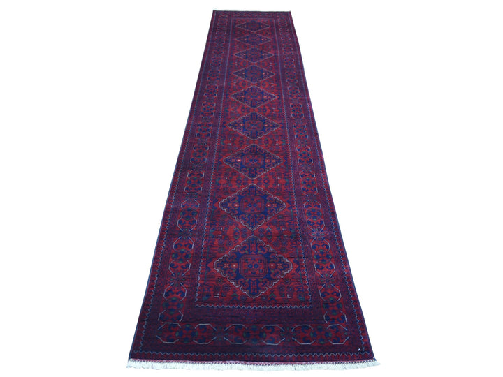 2'8" x 13'1" New Hand Knotted Red Wool Runner Oriental Rug - MOA10272026