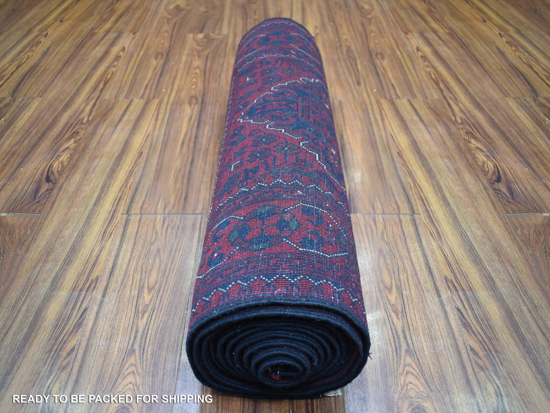 2'8" x 13'1" New Hand Knotted Red Wool Runner Oriental Rug - MOA10272026