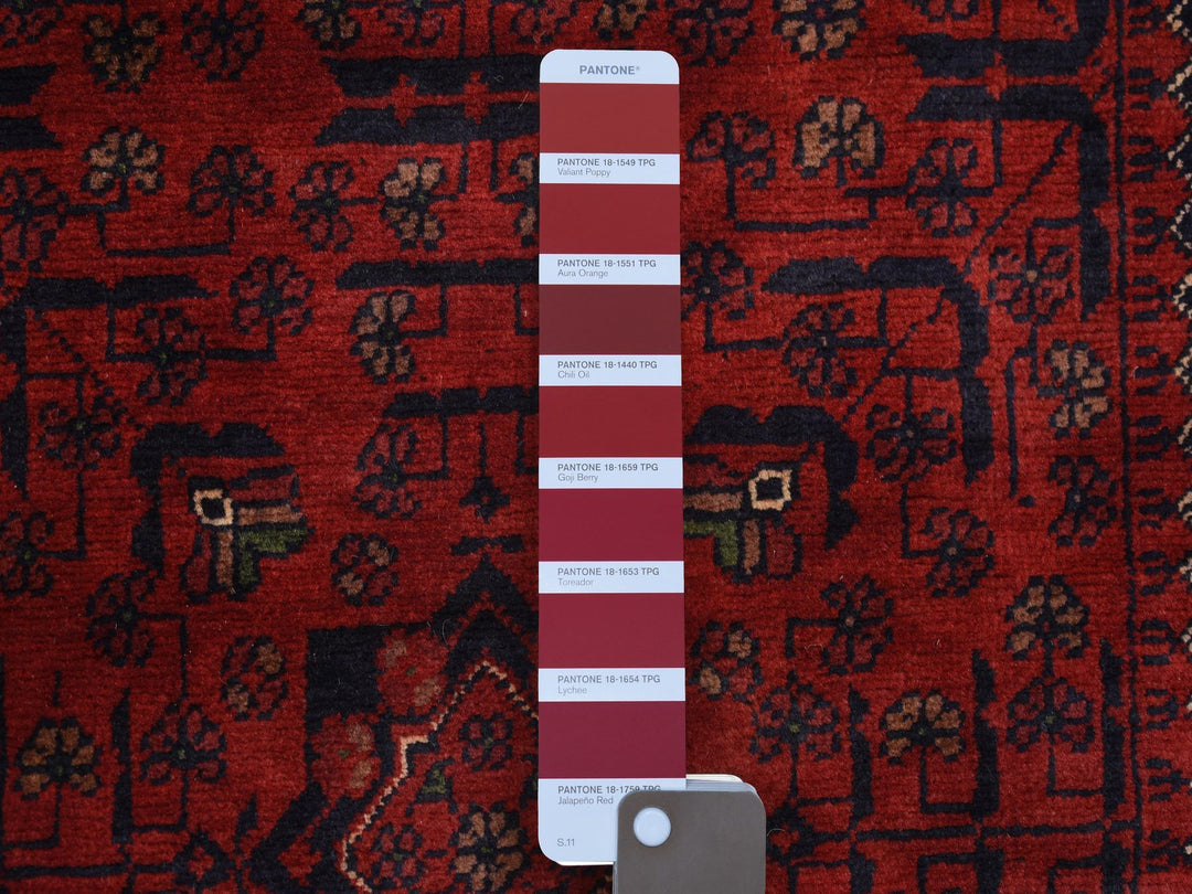 2'8" x 9'7" New Hand Knotted Red Wool Runner Oriental Rug - MOA10272027
