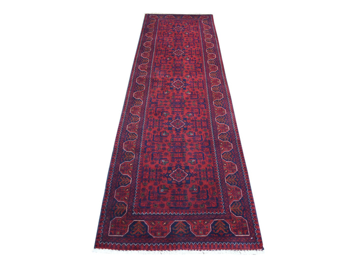 2'9" x 9'10" New Hand Knotted Red Wool Runner Oriental Rug - MOA10272030