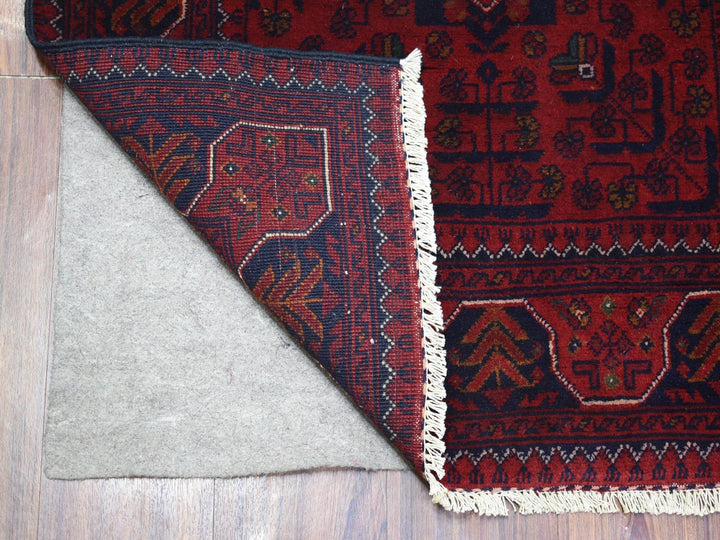 2'9" x 9'10" New Hand Knotted Red Wool Runner Oriental Rug - MOA10272030
