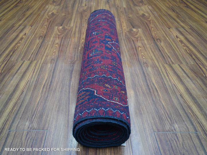 2'9" x 9'10" New Hand Knotted Red Wool Runner Oriental Rug - MOA10272030