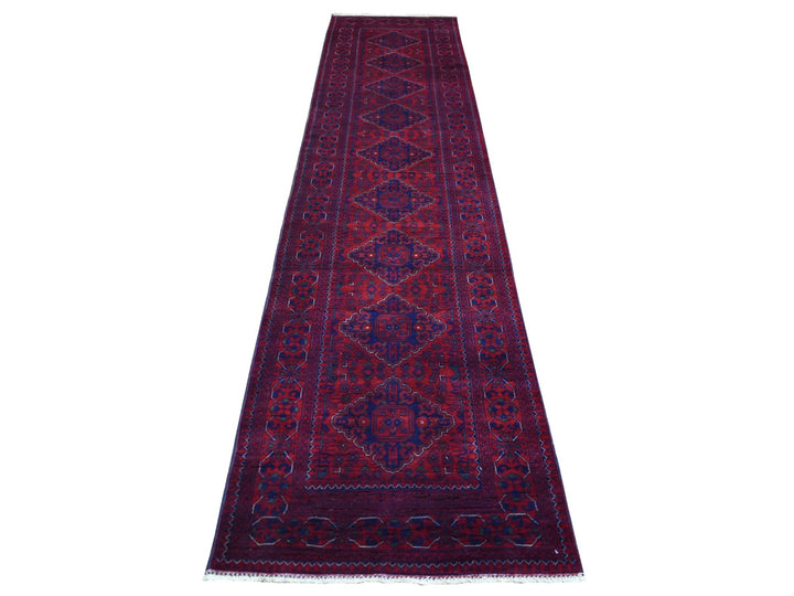 2'9" x 13'2" New Hand Knotted Red Wool Runner Oriental Rug - MOA10272031