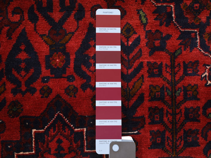 3'5" x 5'0" New Hand Knotted Red Wool Rectangle Oriental Rug - MOA10272034