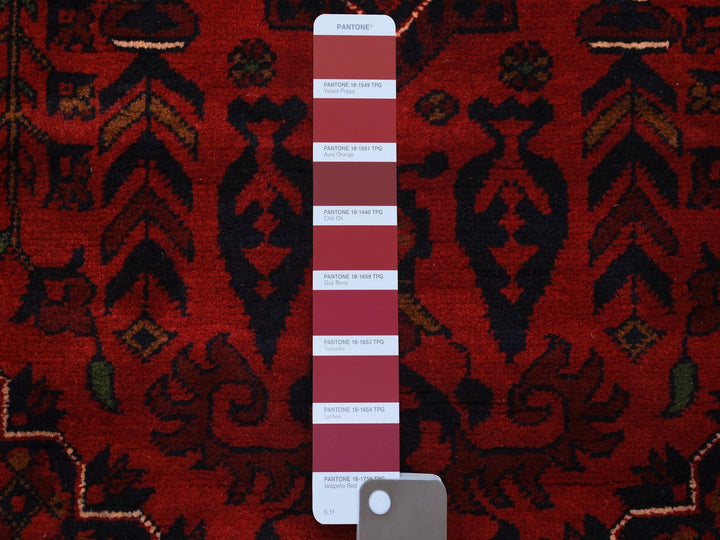 3'3" x 4'10" New Hand Knotted Red Wool Rectangle Oriental Rug - MOA10272038