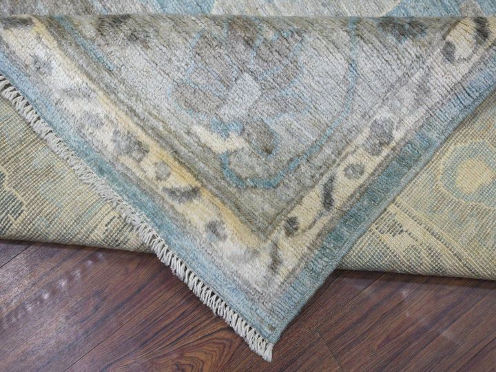 8'2" x 9'9" New Hand Knotted Blue Wool Rectangle Oriental Rug - MOA10272041