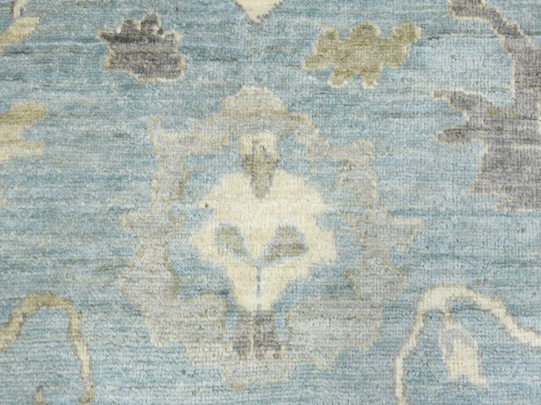 8'2" x 9'9" New Hand Knotted Blue Wool Rectangle Oriental Rug - MOA10272041