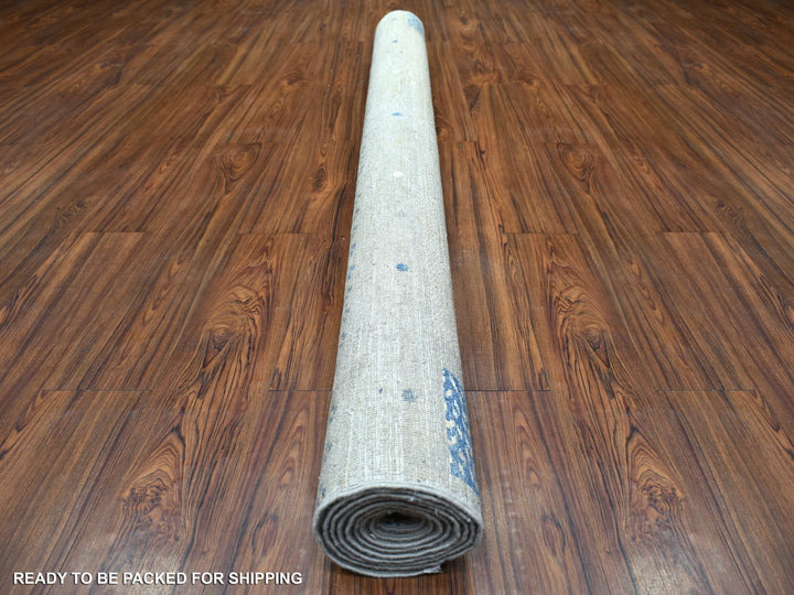 6'1" x 9'0" New Hand Knotted Grey Wool Rectangle Oriental Rug - MOA10272067