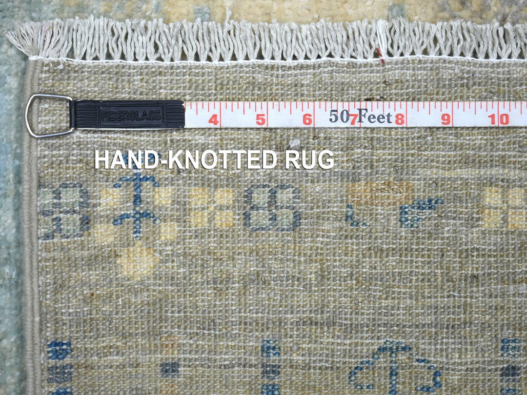 6'1" x 9'0" New Hand Knotted Grey Wool Rectangle Oriental Rug - MOA10272067