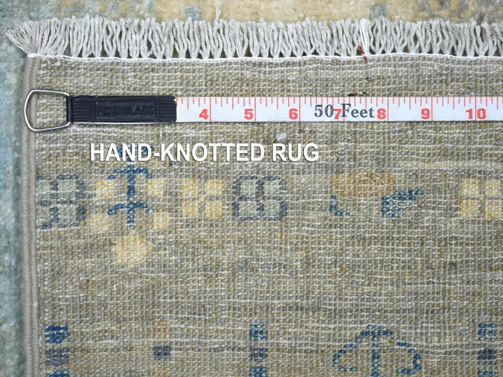 6'1" x 9'0" New Hand Knotted Grey Wool Rectangle Oriental Rug - MOA10272067