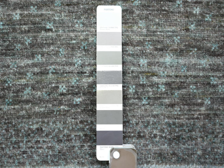 2'8" x 7'8" New Hand Knotted Grey Wool Runner Oriental Rug - MOA10272068