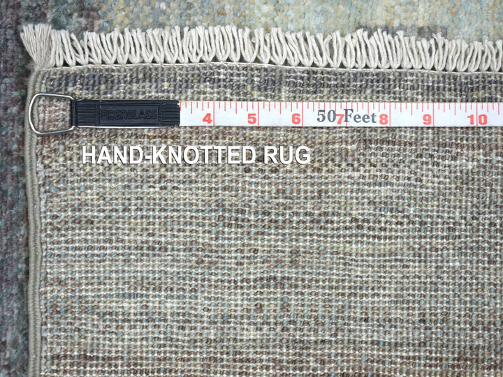 2'6" x 5'5" New Hand Knotted Grey Wool Runner Oriental Rug - MOA10272069
