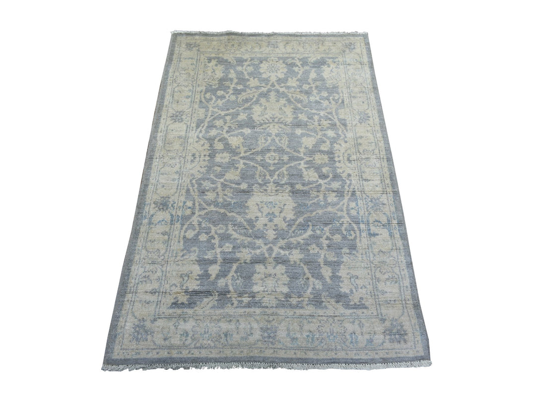 3'0" x 4'10" New Hand Knotted Grey Wool Rectangle Oriental Rug - MOA10272083