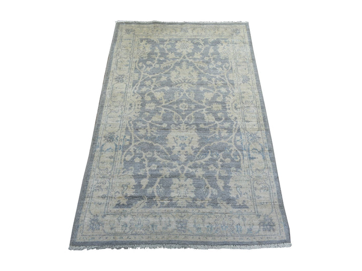3'0" x 4'10" New Hand Knotted Grey Wool Rectangle Oriental Rug - MOA10272083
