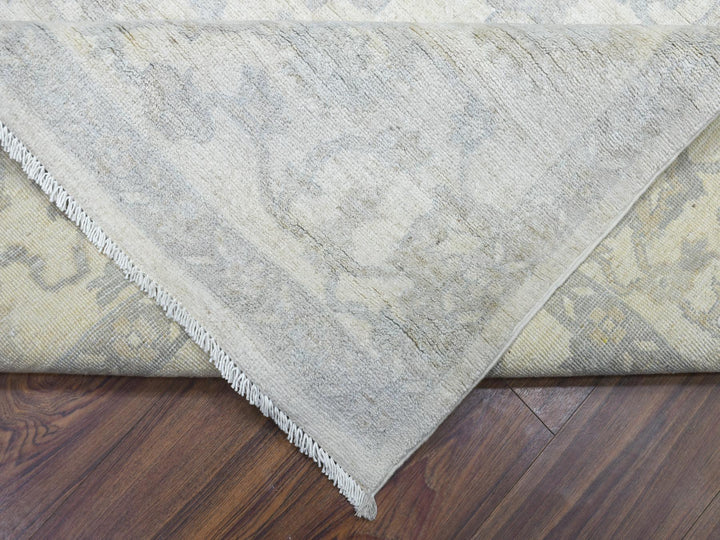 8'3" x 9'8" New Hand Knotted Ivory Wool Rectangle Oriental Rug - MOA10272084