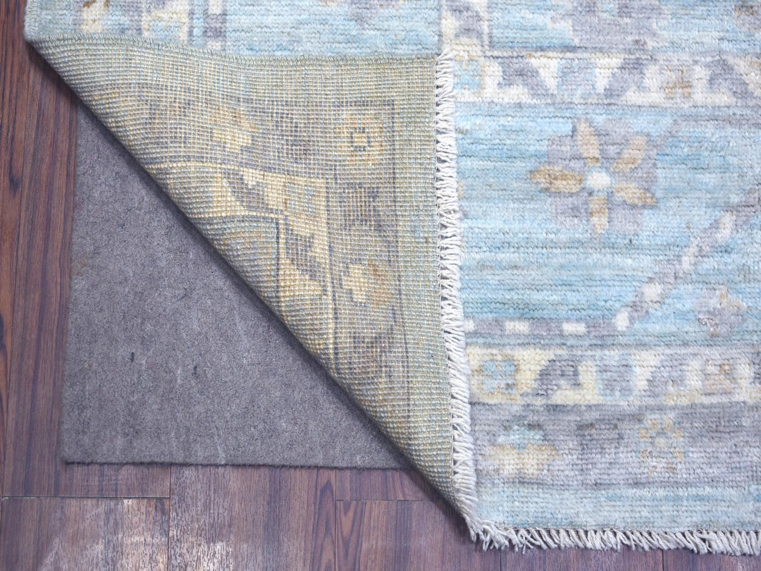 9'3" x 12'0" New Hand Knotted Blue Wool Rectangle Oriental Rug - MOA10272140