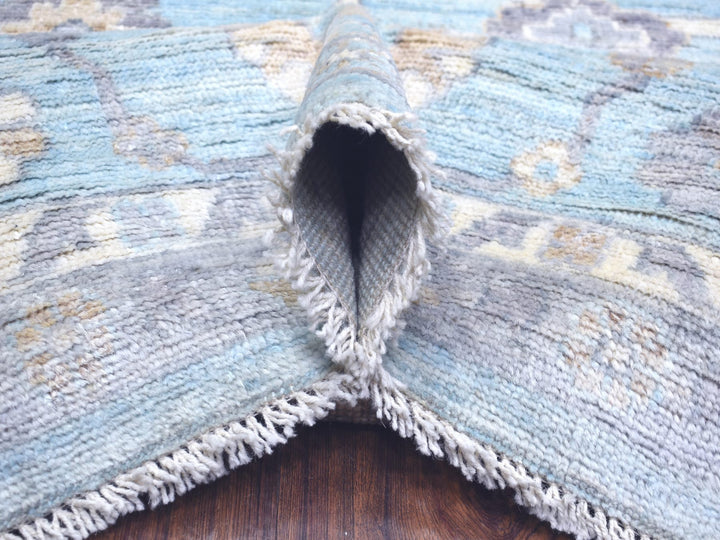 9'3" x 12'0" New Hand Knotted Blue Wool Rectangle Oriental Rug - MOA10272140
