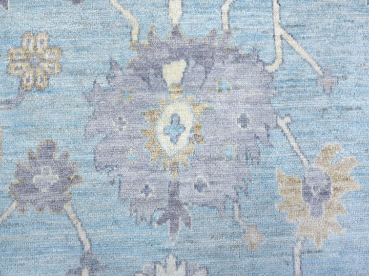 9'3" x 12'0" New Hand Knotted Blue Wool Rectangle Oriental Rug - MOA10272140