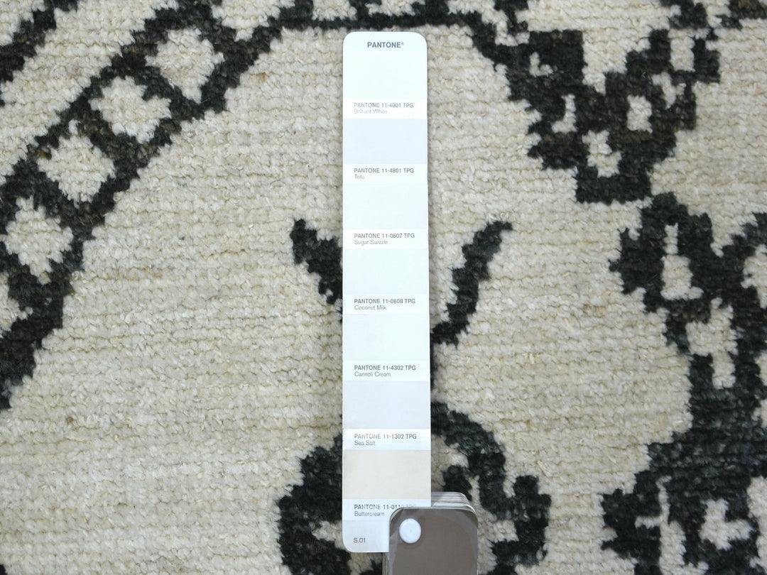 2'10" x 11'4" New Hand Knotted Ivory Wool Runner Oriental Rug - MOA10272169