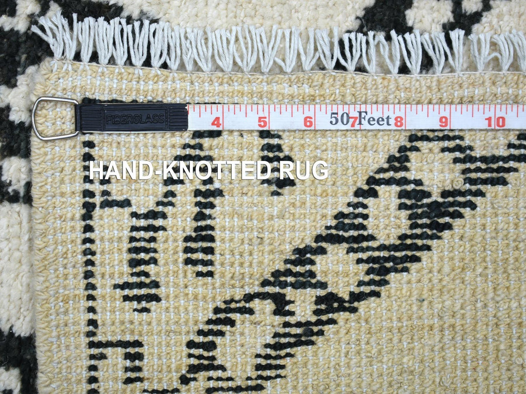 2'10" x 11'4" New Hand Knotted Ivory Wool Runner Oriental Rug - MOA10272169