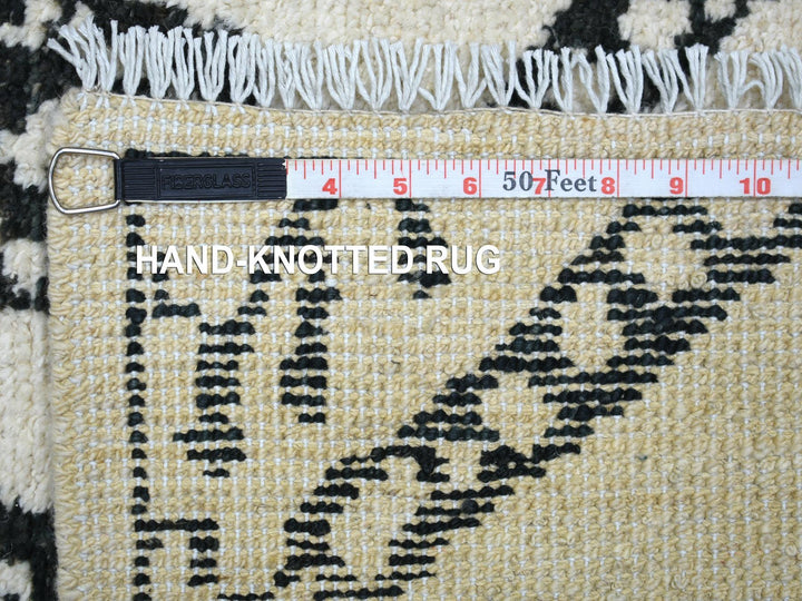 2'10" x 11'4" New Hand Knotted Ivory Wool Runner Oriental Rug - MOA10272169