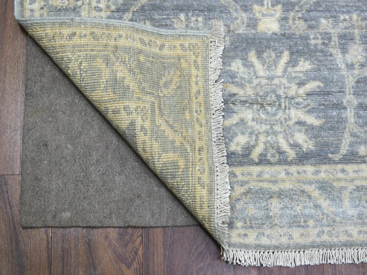 2'9" x 11'5" New Hand Knotted Grey Wool Runner Oriental Rug - MOA10272202