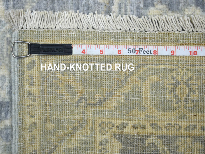 2'9" x 11'5" New Hand Knotted Grey Wool Runner Oriental Rug - MOA10272202