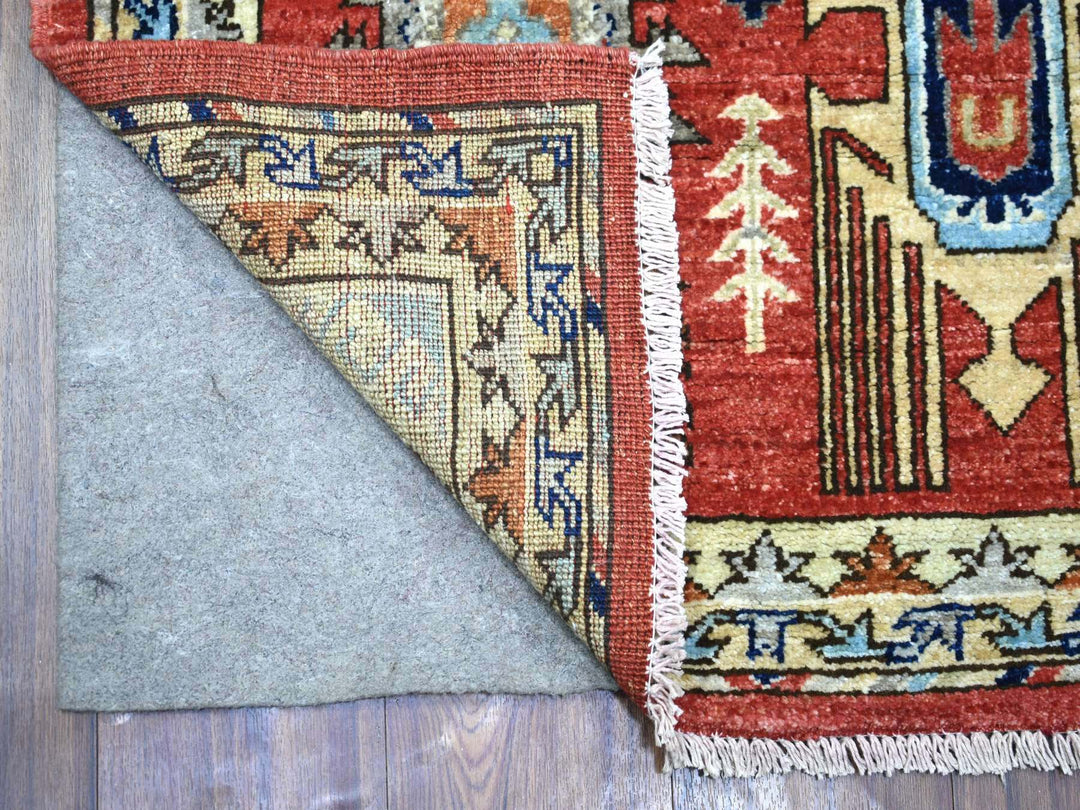 2'8" x 9'8" New Hand Knotted Red Wool Runner Oriental Rug - MOA10272259
