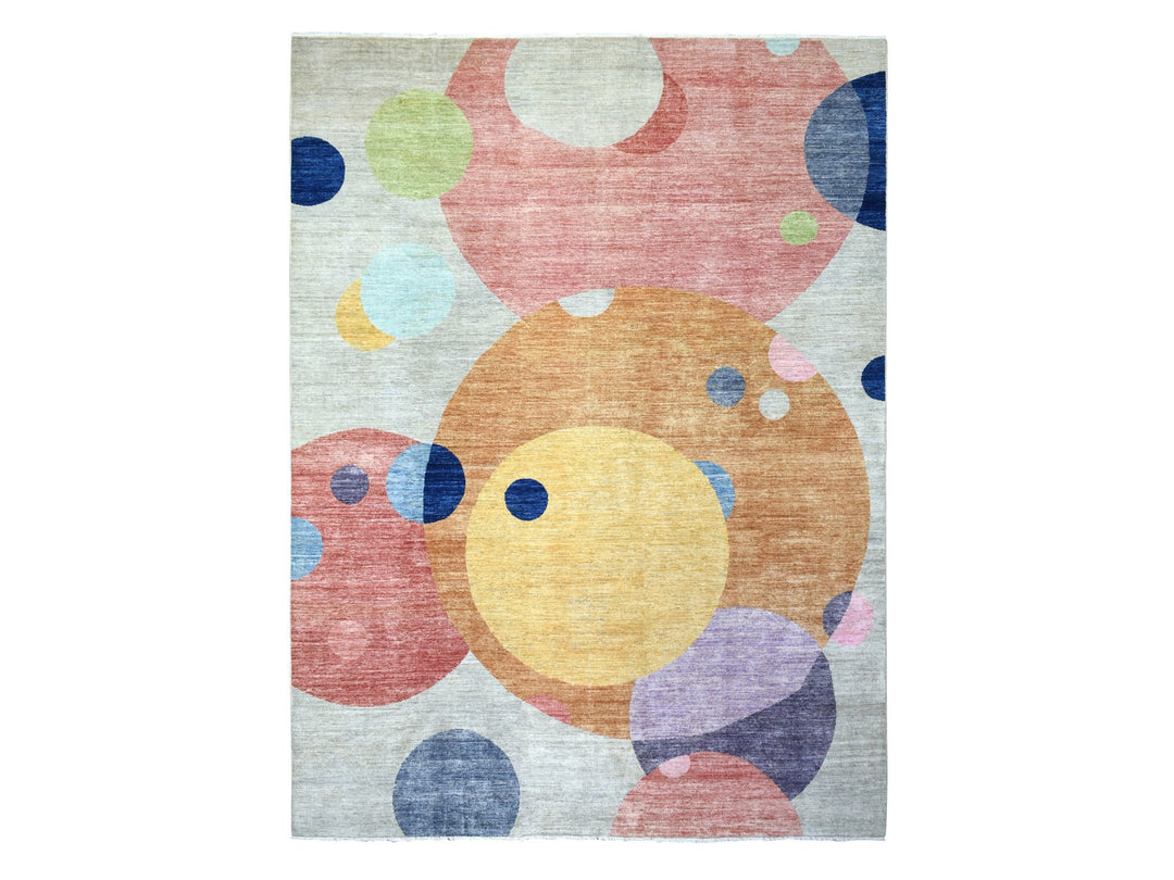 9'1" x 12'0" New Hand Knotted Multicolored Wool Rectangle Oriental Rug - MOA10272262