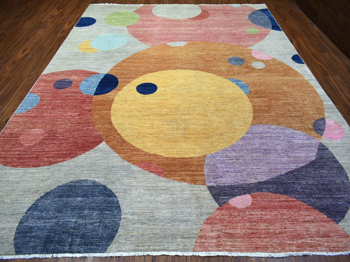 9'1" x 12'0" New Hand Knotted Multicolored Wool Rectangle Oriental Rug - MOA10272262