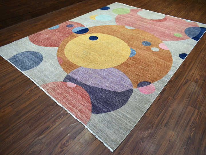 9'1" x 12'0" New Hand Knotted Multicolored Wool Rectangle Oriental Rug - MOA10272262