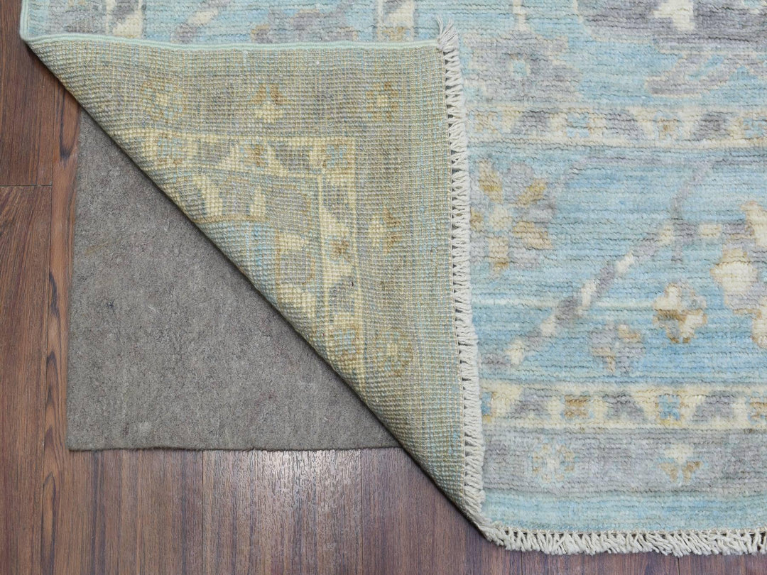 8'0" x 9'8" New Hand Knotted Blue Wool Rectangle Oriental Rug - MOA10272286