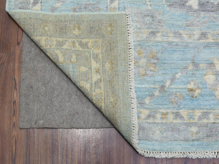 8'0" x 9'8" New Hand Knotted Blue Wool Rectangle Oriental Rug - MOA10272286
