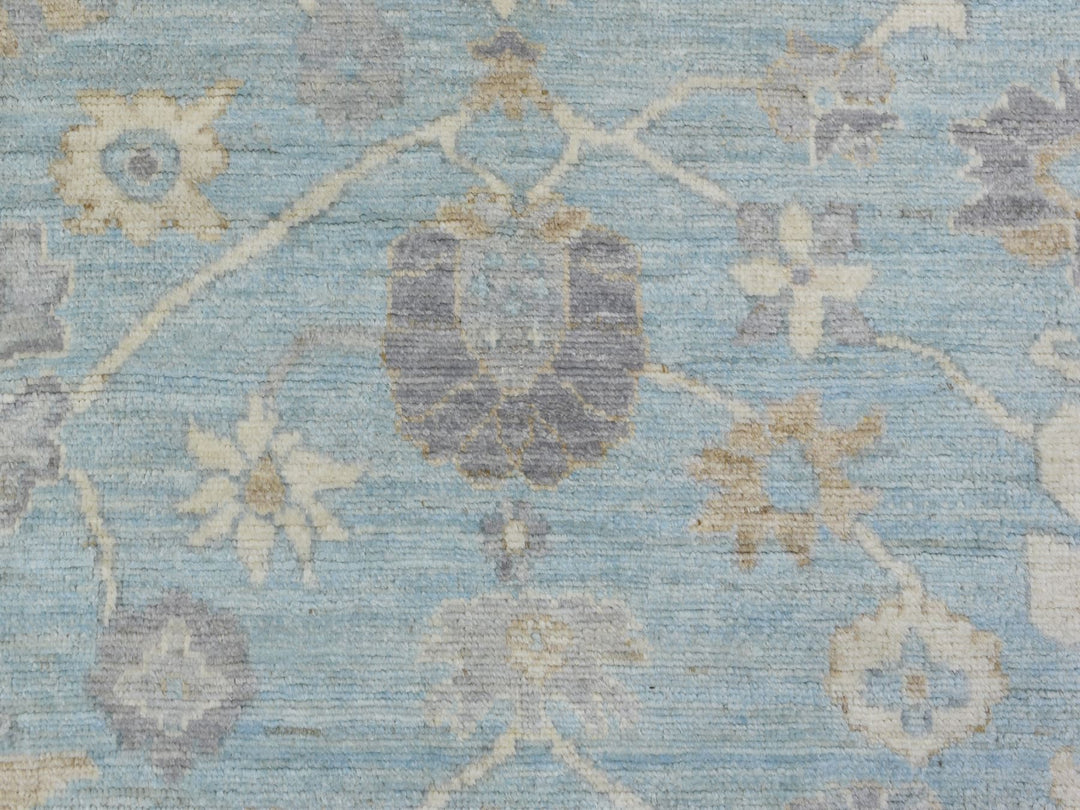 8'0" x 9'8" New Hand Knotted Blue Wool Rectangle Oriental Rug - MOA10272286
