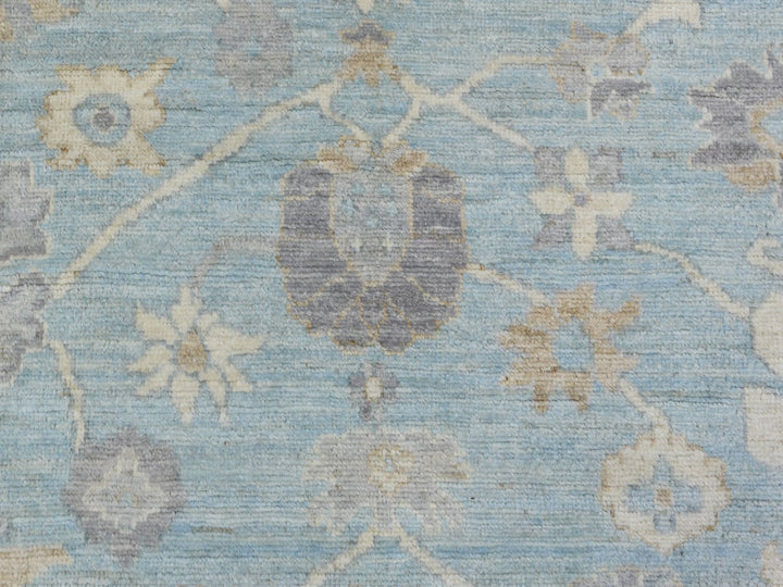 8'0" x 9'8" New Hand Knotted Blue Wool Rectangle Oriental Rug - MOA10272286