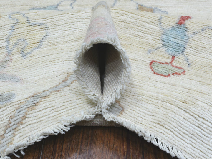 8'2" x 10'0" New Hand Knotted Ivory Wool Rectangle Oriental Rug - MOA10272288