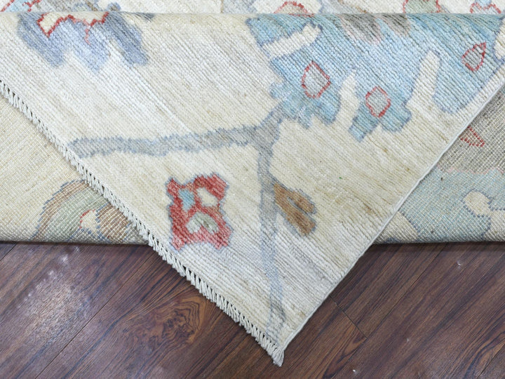8'2" x 10'0" New Hand Knotted Ivory Wool Rectangle Oriental Rug - MOA10272288