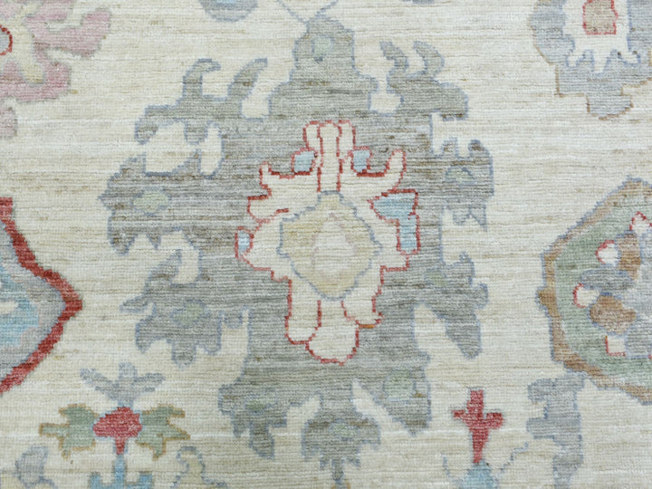 8'2" x 10'0" New Hand Knotted Ivory Wool Rectangle Oriental Rug - MOA10272288