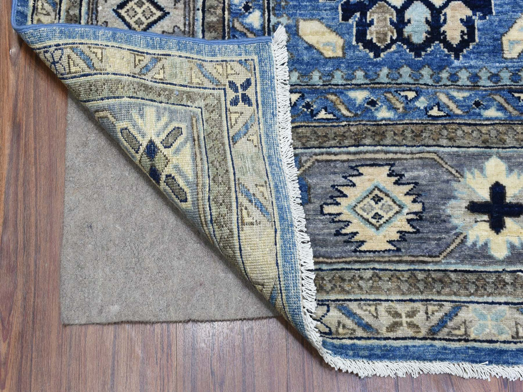 8'1" x 9'9" New Hand Knotted Blue Wool Rectangle Oriental Rug - MOA10272311