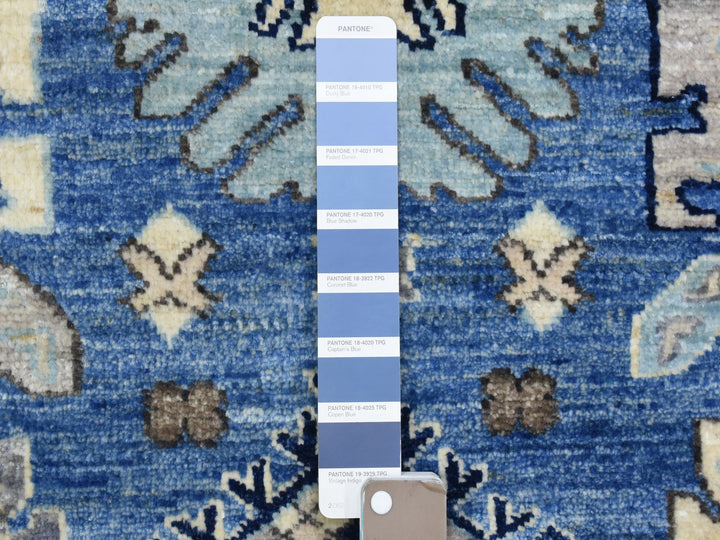 8'1" x 9'9" New Hand Knotted Blue Wool Rectangle Oriental Rug - MOA10272311