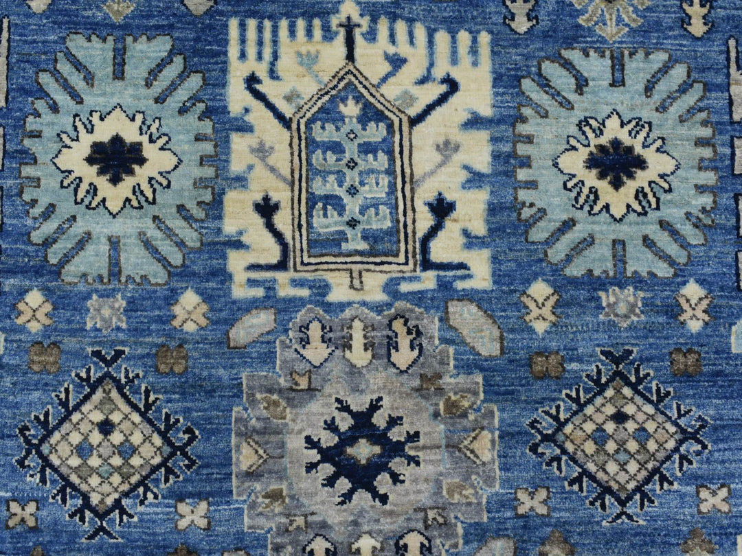 8'1" x 9'9" New Hand Knotted Blue Wool Rectangle Oriental Rug - MOA10272311