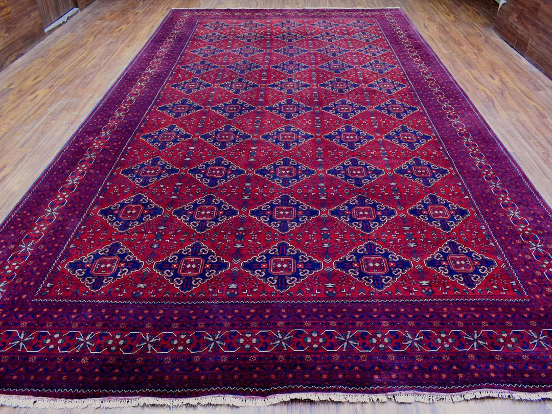 9'10" x 16'0" New Hand Knotted Red Wool Rectangle Oriental Rug - MOA10272327